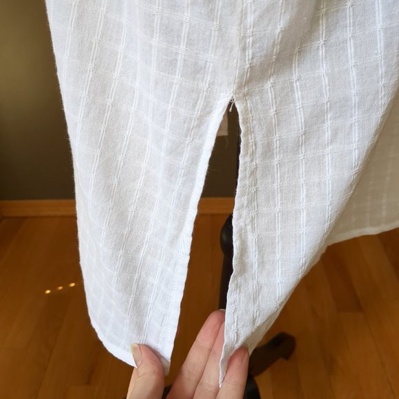 Kenar 100% Windowpane Lightweight Button Down Sleeveless Tank Top Tunic Blouse - Picture 9 of 16